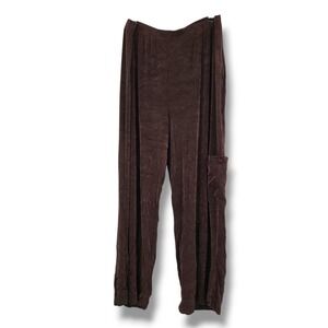 George Slinky‎ Vintage Pants Wide Leg High Waist Casual Brown Crop Pants Large